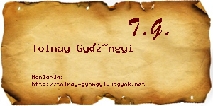 Tolnay Gyöngyi névjegykártya